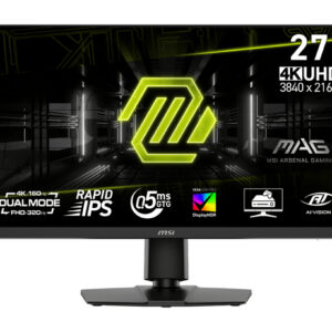 MSI MAG 272URDF E16 27" 16:9 UHD(3840x2160) Rapid IPS Flat, 0.5ms(GTG), 1000:1, 100M:1, 400nits, 178/178, 2xHDMI, DP, 2xUSB-A, 1xUSB-B,Tilt,Swivel,Height,Pivot,VESA,UHD:160Hz, FHD:320Hz,Black,1y w-ty