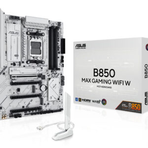 ASUS B850 MAX GAMING WIFI W, AM5, B850, 4*DDR5, 4*SATA, 3*M.2, 5*USB 3.2, 2*USB 2.0, Type-C, 5*PCIx16, DP+HDMI, ATX; 90MB1M10-M0EAY0