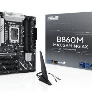ASUS B860M MAX GAMING AX, LGA1851, B860, 4*DDR5, 4*SATA, 3*M.2, 4*USB 3.2, 4*USB 2.0, Type-C, 2*PCIx16, DP, mATX; 90MB1JZ0-M0EAY0