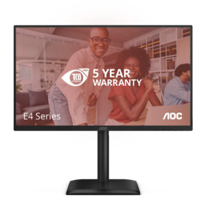 23,8" AOC 1920x1080 WLED 16:9 IPS 300cd, 1500:1, 20M:1, 4ms, 178°/178°, VGA, HDMI, DP, USB hub: USB3.2x4, USB3.2-B, 120Hz, Speakers, Tilt, Height, Swivel, Pivot, Internal, VESA, Black, 3y