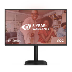 27" AOC 1920x1080, WLED, 16:9, IPS, 300 cd, 1500:1, 20M:1, 4ms, 178°/178°, VGA, HDMI, DP, USB hub: USB3.2x4, USB3.2-B, 120Hz, Speak, Tilt, Height, Swivel, Pivot, Internal,  VESA, Black, 3y