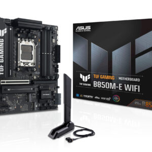ASUS TUF GAMING B850M-E WIFI, AM5, B850, 4*DDR5, 4*SATA, 3*M.2, 4*USB 3.2, 3*USB 2.0, Type-C, 3*PCIx16, 1*PCIx1, DP+HDMI, mATX; 90MB1LS0-M0EAY0