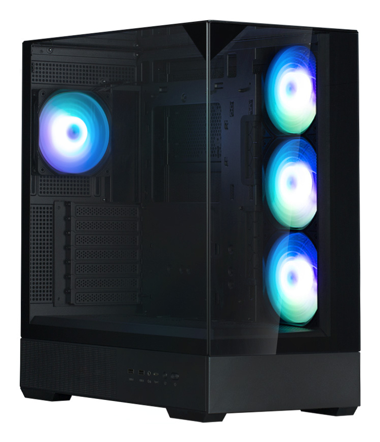 ZALMAN P40 Prism Plus, ATX, BLACK, WINDOW, 3xCombo (3.5'' or 2.5"), 1xUSB TYPE-C, 2xUSB3.0, SIDE 3x120mm ARGB, REAR 1x120mm ARGB