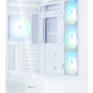 ZALMAN P40 Prism Plus, ATX, WHITE, WINDOW, 3xCombo (3.5'' or 2.5"), 1xUSB TYPE-C, 2xUSB3.0, SIDE 3x120mm ARGB, REAR 1x120mm ARGB