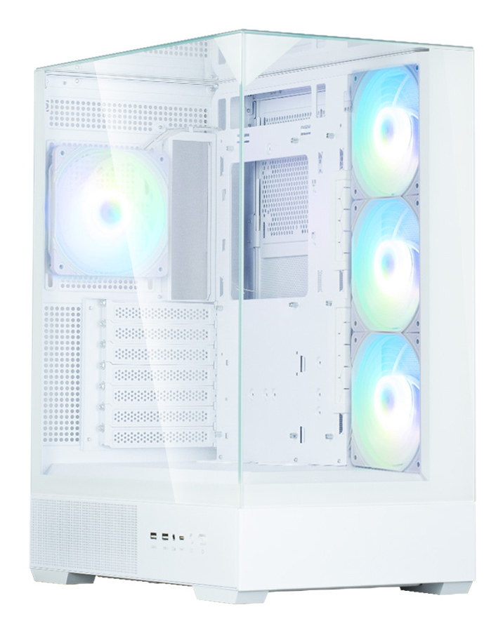 ZALMAN P40 Prism Plus, ATX, WHITE, WINDOW, 3xCombo (3.5'' or 2.5"), 1xUSB TYPE-C, 2xUSB3.0, SIDE 3x120mm ARGB, REAR 1x120mm ARGB