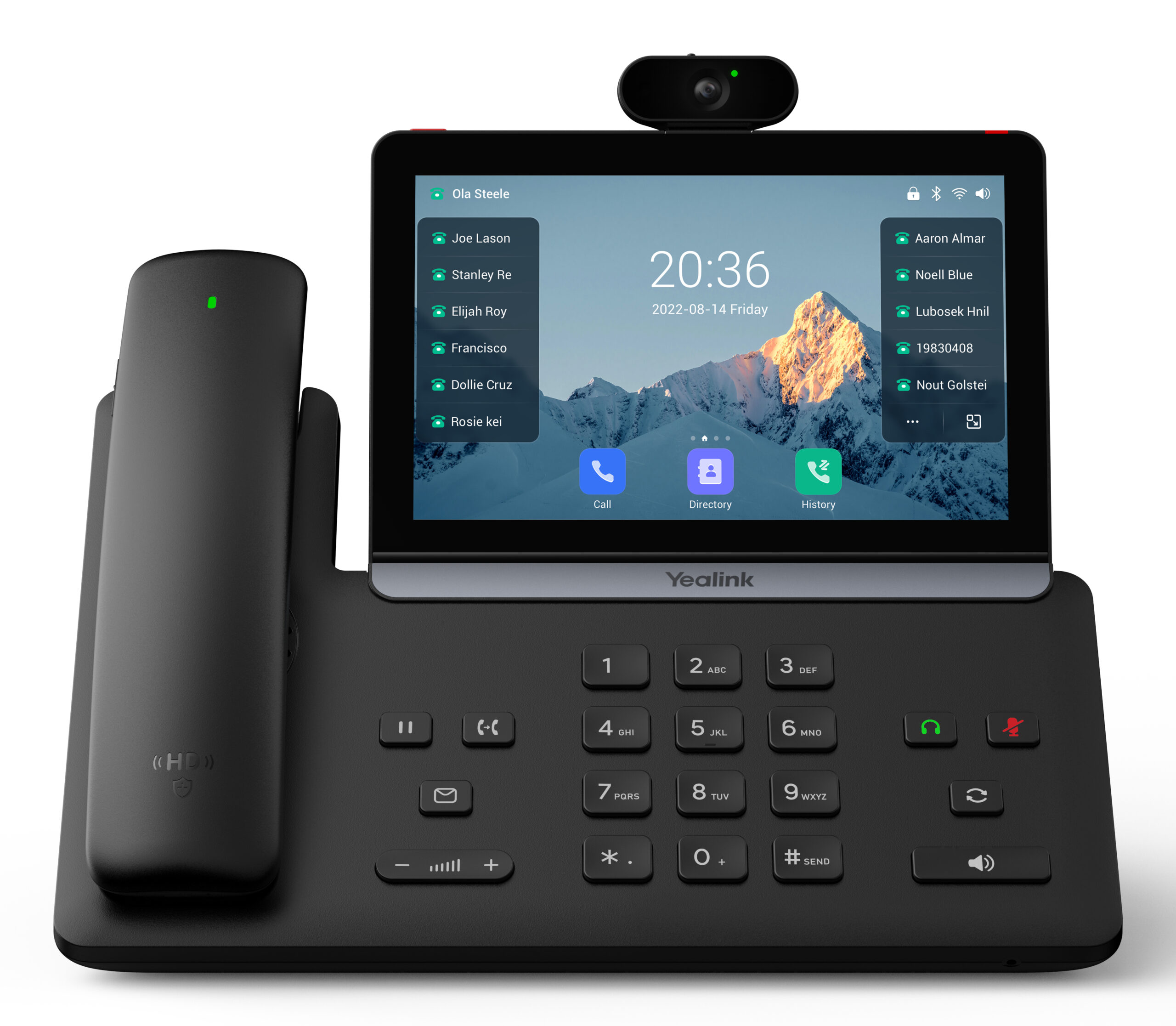 YEALINK SIP-T88V Pro, видеотерминал, 7" экран, Android, WiFi, Bluetooth-трубка, USB, GigE, камера, без БП, шт