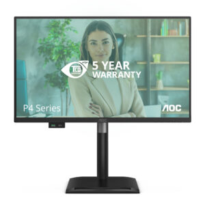 23,8" AOC 1920x1080 WLED 16:9 IPS 300cd, 1500:1, 20M:1, 4ms, 178°/178°, VGA, HDMI, DP, USB hub: USB3.2x3, USB-B3.2, USB-C(15W), 120Hz, Speakers, Tilt, Height, Swivel, Pivot, Internal, VESA, Black, 3y