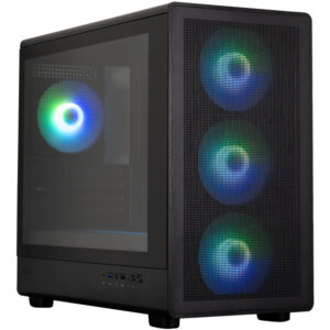 ZALMAN M5, MATX, BLACK, WINDOW, 1xCombo (3.5'' or 2.5''), 1x3.5", 2x2.5", 1xUSB2.0, 1xUSB3.0, 1xUSB Type-C, FRONT 3x120mm ARGB, REAR 1x120mm ARGB