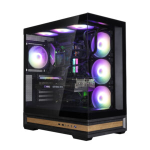 ZALMAN P40 NAMU, ATX, BLACK, WINDOW, WOODEN ELEMENTS, 2xCombo(2.5” or 3.5”), 1xUSB TYPE-C, 2xUSB3.0, SIDE 3x120mm ARGB, REAR 1x120mm ARGB