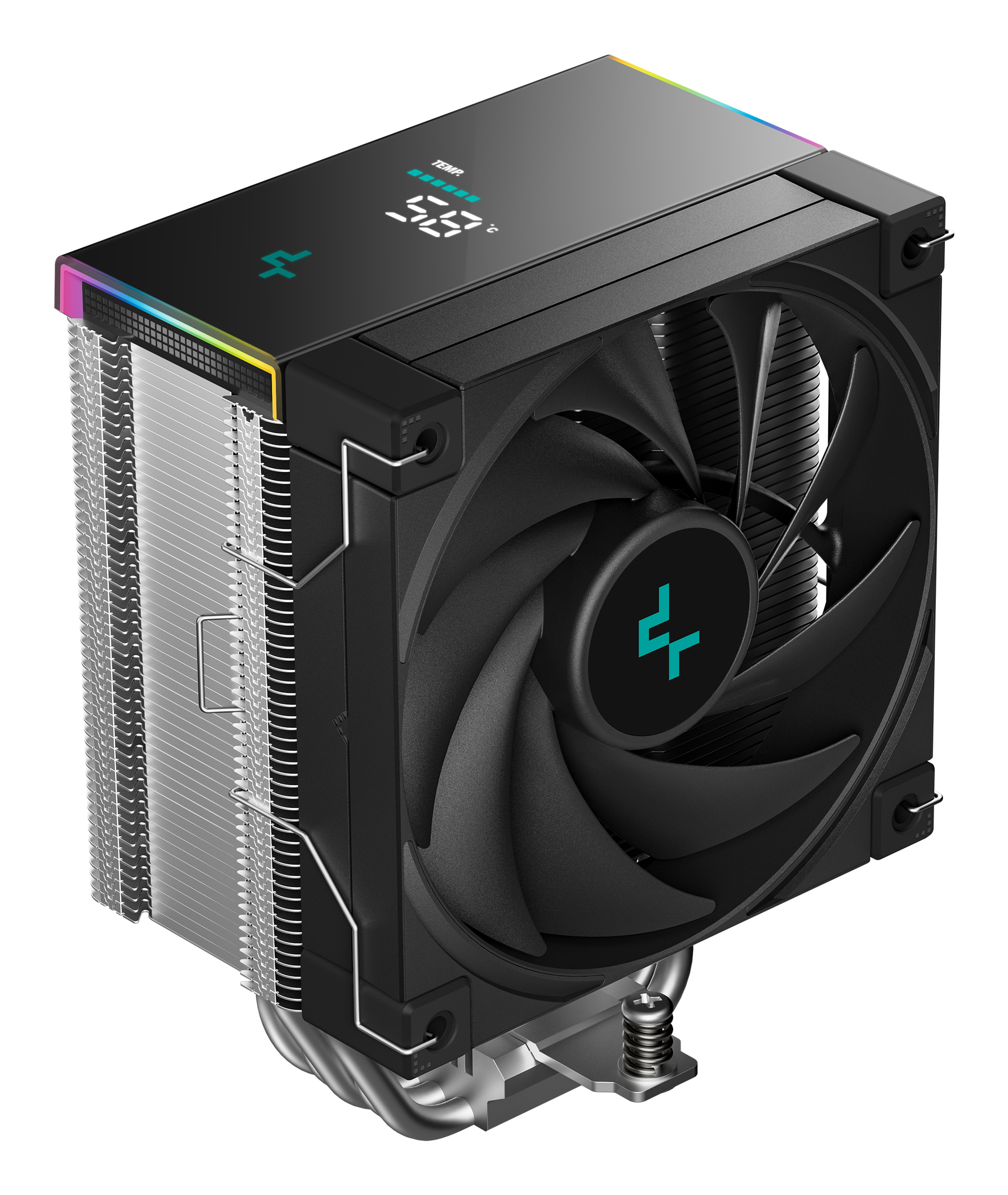 DEEPCOOL AK500S DIGITAL SE LGA20XX/1700/1200/115X/AM5/AM4 (12шт/кор, TDP 240W, PWM, Fan 120mm, 5 тепл. трубок, Copper Base, черный) RET (R-AK500S-BKADMN-GJD)