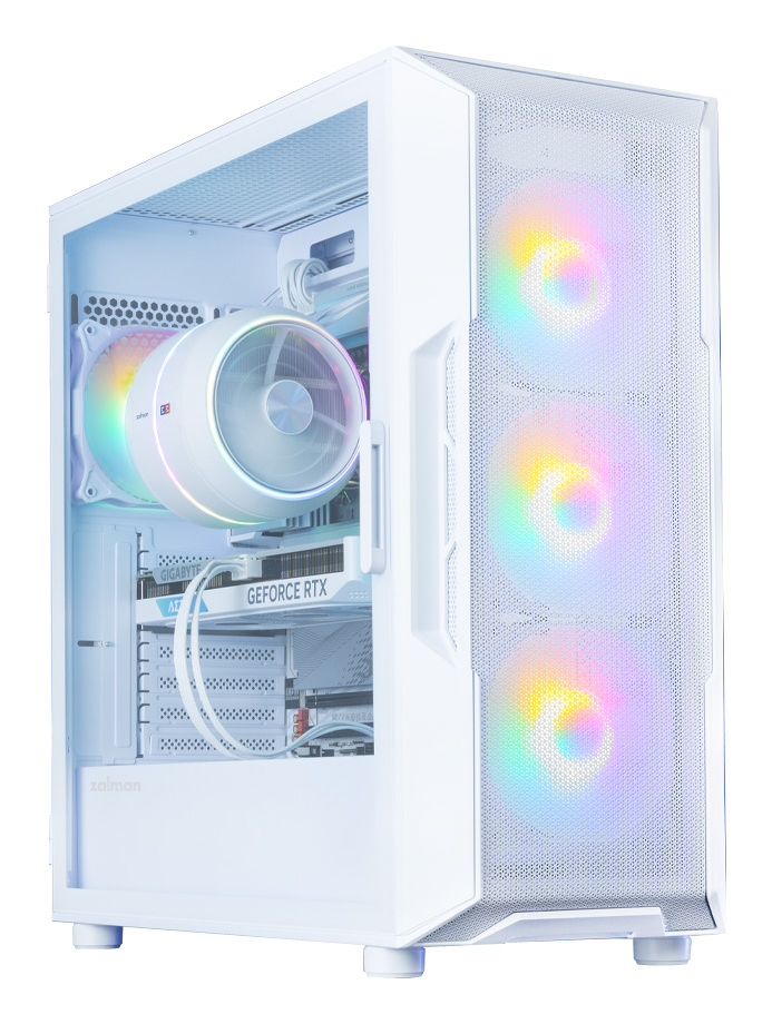 ZALMAN i3 NEO V2, ATX, WHITE, FRONT MESH, WINDOW, 2xCombo (3.5" or 2.5"), 1x2.5", 1xUSB Type C, 1xUSB3.0, FRONT 3x120mm FRGB, REAR 1x120mm FRGB