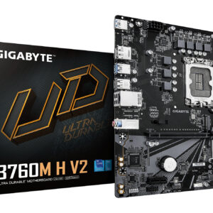 GIGABYTE B760M H V2, LGA1700, B760, 2*DDR5, 4*SATA, 2*M.2, 4*USB 3.2, 2*USB 2.0, 1*PCIx16, 2*PCIx1, D-Sub+HDMI, mATX