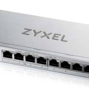 Web Smart L2 коммутатор Zyxel GS1200-8HPv3, 8xGE (4xPoE+), бюджет PoE 68 Вт, настольный, бесшумный