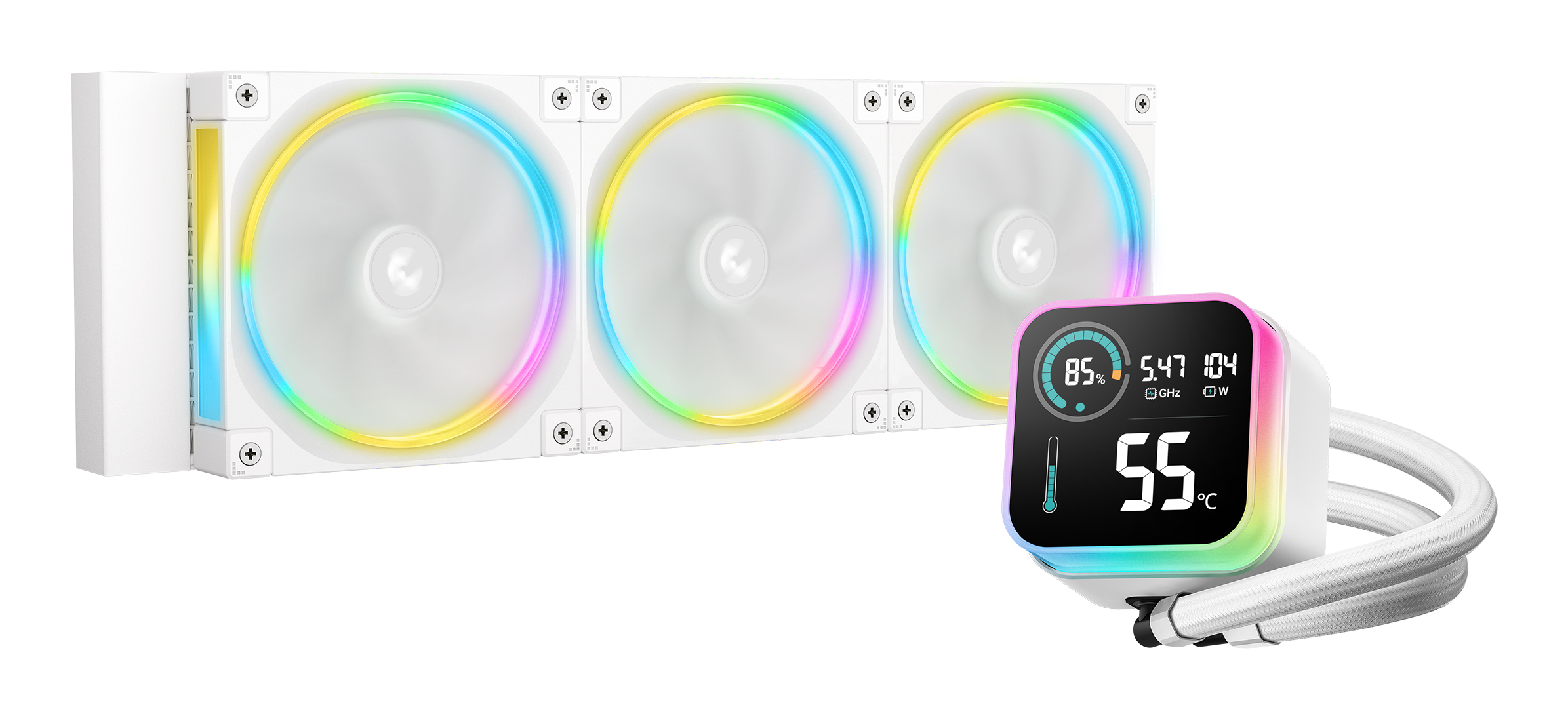 DEEPCOOL LQ360 ULTRA WH ARGB LGA20XX/1700/1200/115X/AM5/AM4 (6шт/кор,TDP 300W, ARGB Lighting, Anti-Leak edition, PWM PUMP, TRIPLE PWM FAN, белый) RET (R-LQ360-WHASMC-G-1)