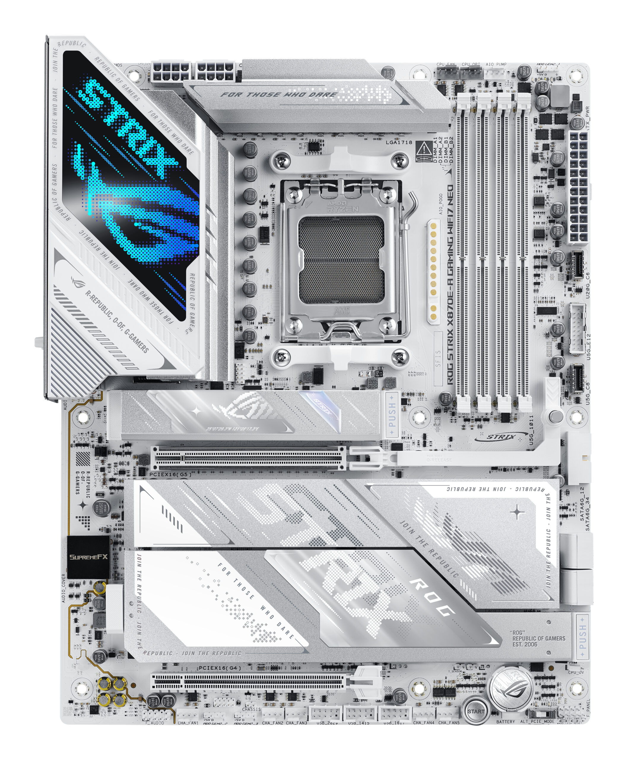 ASUS ROG STRIX X870E-A GAMING WIFI7 NEO, AM5, X870, 4*DDR5, 4*SATA, 4*M.2, 9*USB 3.2,USB4, 2*Type-C, 2*PCIx16, HDMI, ATX; 90MB1P30-M0EAY0