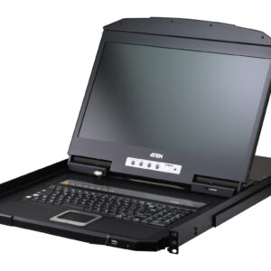 ATEN 1-Local/Remote Shared Access 8-Port USB HDMI Single Rail WideScreen FHD LCD KVM over IP Switch