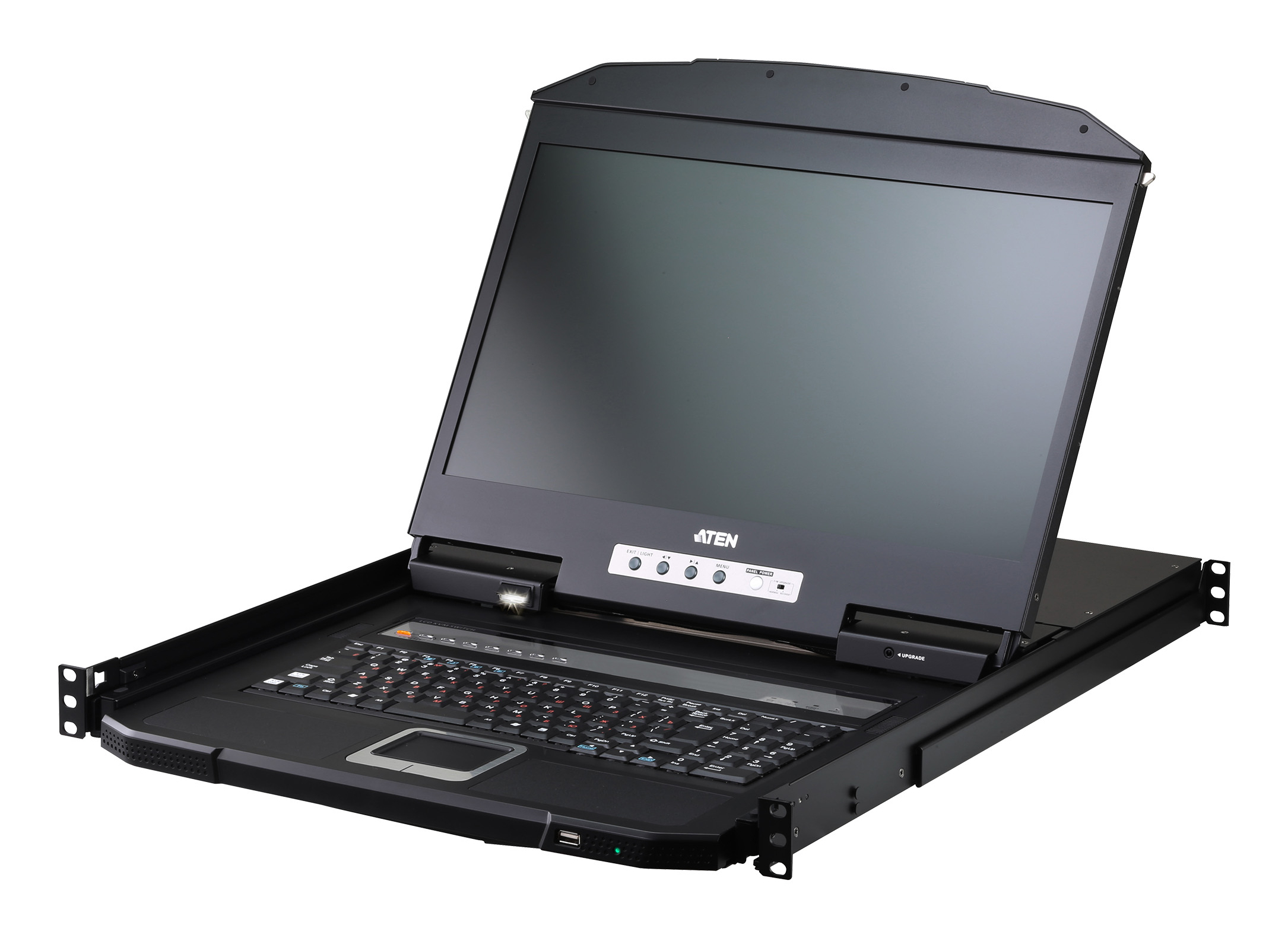 ATEN 1-Local/Remote Shared Access 8-Port USB HDMI Single Rail WideScreen FHD LCD KVM over IP Switch