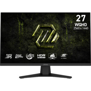 MSI MAG 274QF E20 27" 16:9 WQHD(2560x1440) Rapid IPS Flat, DisplayHDR 400, 0,5msGTG, 1200:1, 100M:1,300nits,2xHDMI 2.0b, DP 1.4a,Tilt,VESA,200Hz,Black,1y w-ty