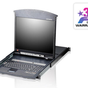 ATEN 16P CAT-5 HIGH DENSITY DUAL RAIL LCD KVM.