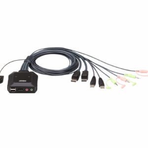 ATEN 2-Port USB DisplayPort Cable KVM Switch with Remote Port Selector