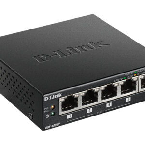 D-Link PoE-коммутатор, 5x1000Base-T (4x1000Base-T PoE), PoE-бюджет 60 Вт, корпус металл
