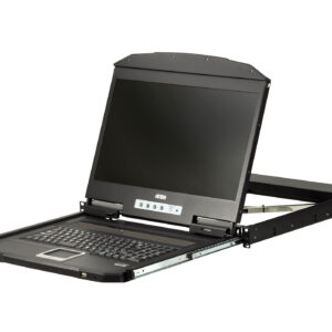 ATEN 1U Ultra Short Depth 18.5” Short Depth USB HDMI Single Rail LCD Console (1920 x 1080)