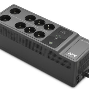 APC Back-UPS ES 650VA/400W, 230V, 8 Schuko (2 Surge & 6 batt.), USB, USB charge(type A), Data/DSL protection,(BE650G2-RS analogue), 1 year warranty