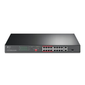 TP-Link TL-SL1218P, 16-Port 10/100Mbps + 2-Port Gigabit Rackmount Switch with 16-Port PoE+