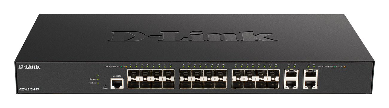 D-Link PROJ Настраиваемый L2+ коммутатор, 24x10GBase-X SFP+, 4x10GBase-T, CLI, консольный порт RJ-45