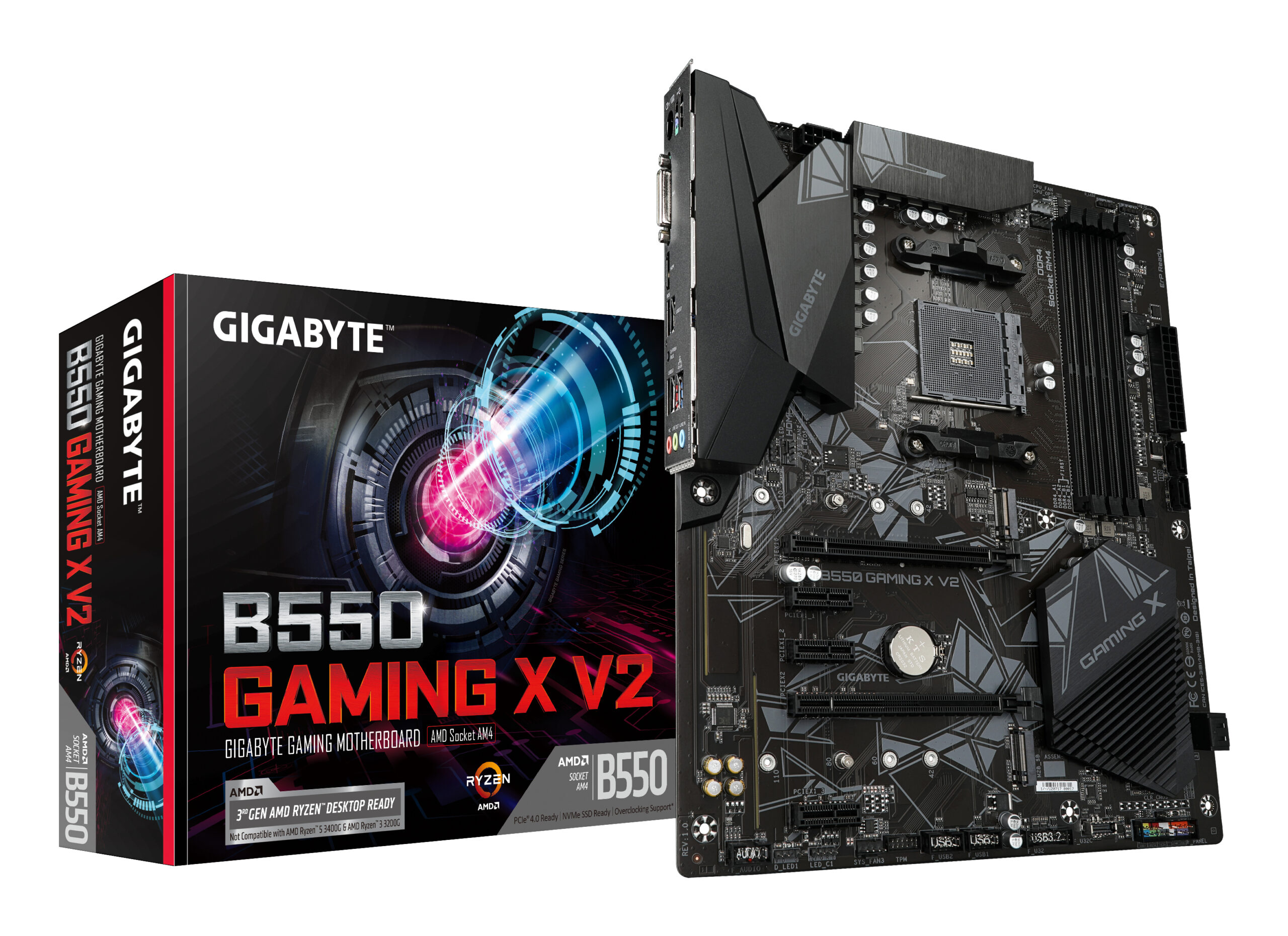GIGABYTE B550 GAMING X V2, AM4, B550, 4*DDR4, 4*SATA, 2*M.2, 4*USB 3.2, 2*USB 2.0, 2*PCIx16, 3*PCIx1, HDMI+DVI, ATX