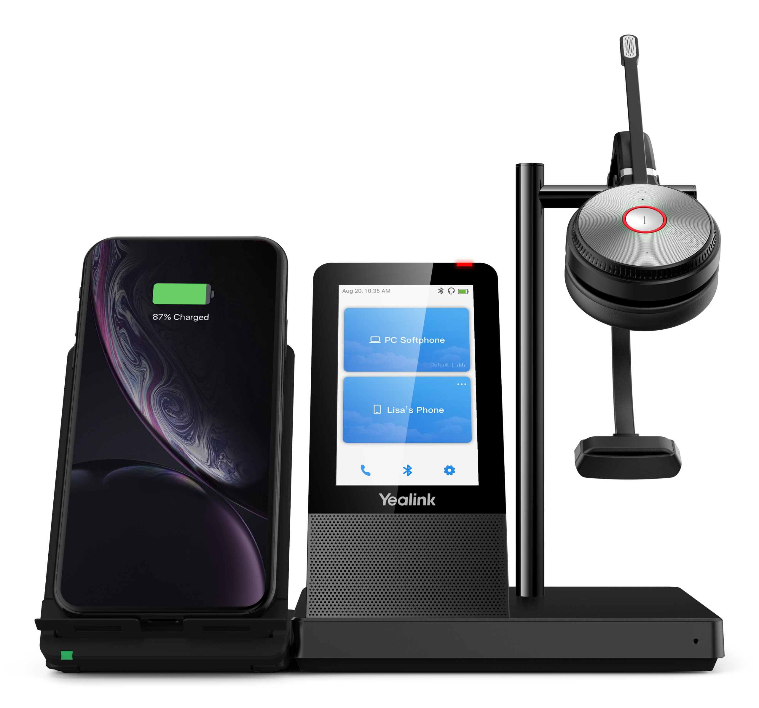 YEALINK WH66 Mono UC Моно, Беспроводная, HD звук, 160м DECT, Шумоподав, Дисплей 4'', USB-хаб, Bluetooth, шт