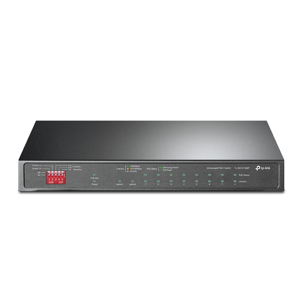 TP-Link TL-SG1210MP, 10-Port Gigabit Desktop Switch with 8-Port PoE+ 123 W PoE