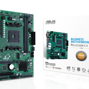 ASUS PRO A520M-C II/CSM, Socket AM5, A520, 2*DDR4,  DP+DVI-D+VGA+HDMI, 4xSATA3, Audio, Gb LAN, USB 3.2, USB 2.0, COM port, mATX; 90MB18F0-M0EAYC