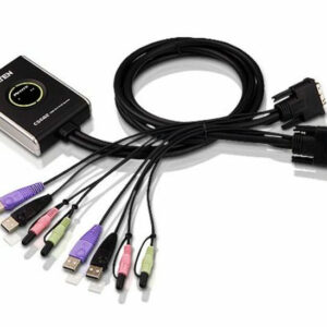ATEN 2-Port USB DVI/Audio Cable KVM Switch with Remote Port Selector