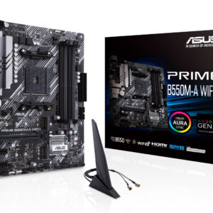 ASUS PRIME B550M-A WIFI II, AM4, B550, 4*DDR4, 4*SATA, 2*M.2, 6*USB 3.2, 2*PCIx16, 2*PCIx1, DVI-D+HDMI+D-Sub, mATX ; 90MB19X0-M0EAY0