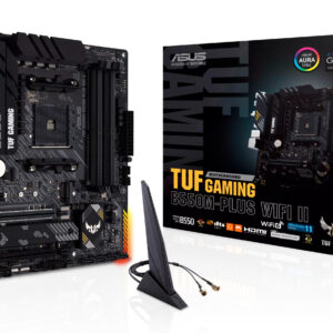 ASUS TUF GAMING B550M-PLUS WIFI II, Socket AM4, B550, 4*DDR4, HDMI+DP, CrossFireX, SATA3 + RAID, Audio, 2,5Gb LAN, USB 3.2*8, USB 2.0*6, COM*1 header (w/o cable) mATX ; 90MB19Y0-M0EAY0