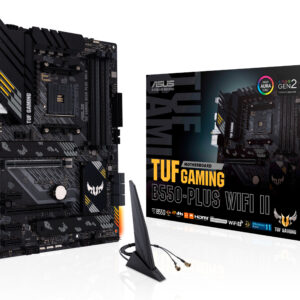 ASUS TUF GAMING B550-PLUS WIFI II, Socket AM4, B550, 4*DDR4, HDMI+DP, CrossFireX, SATA3 + RAID, Audio, 2,5Gb LAN, USB 3.2*8, USB 2.0*6, COM*1 header (w/o cable) ATX ; 90MB19U0-M0EAY0