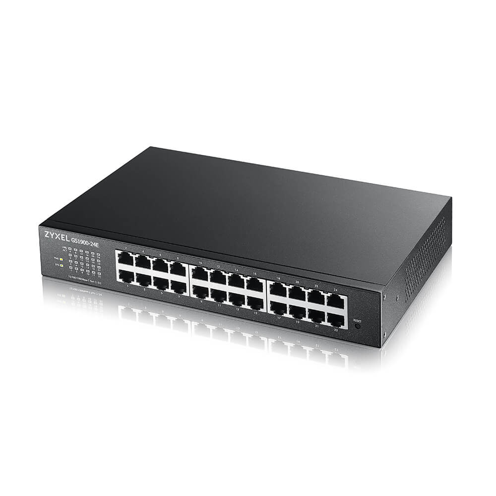 Smart L2 Zyxel GS1900-24E, rack 19", 24xGE, настольный, бесшумный